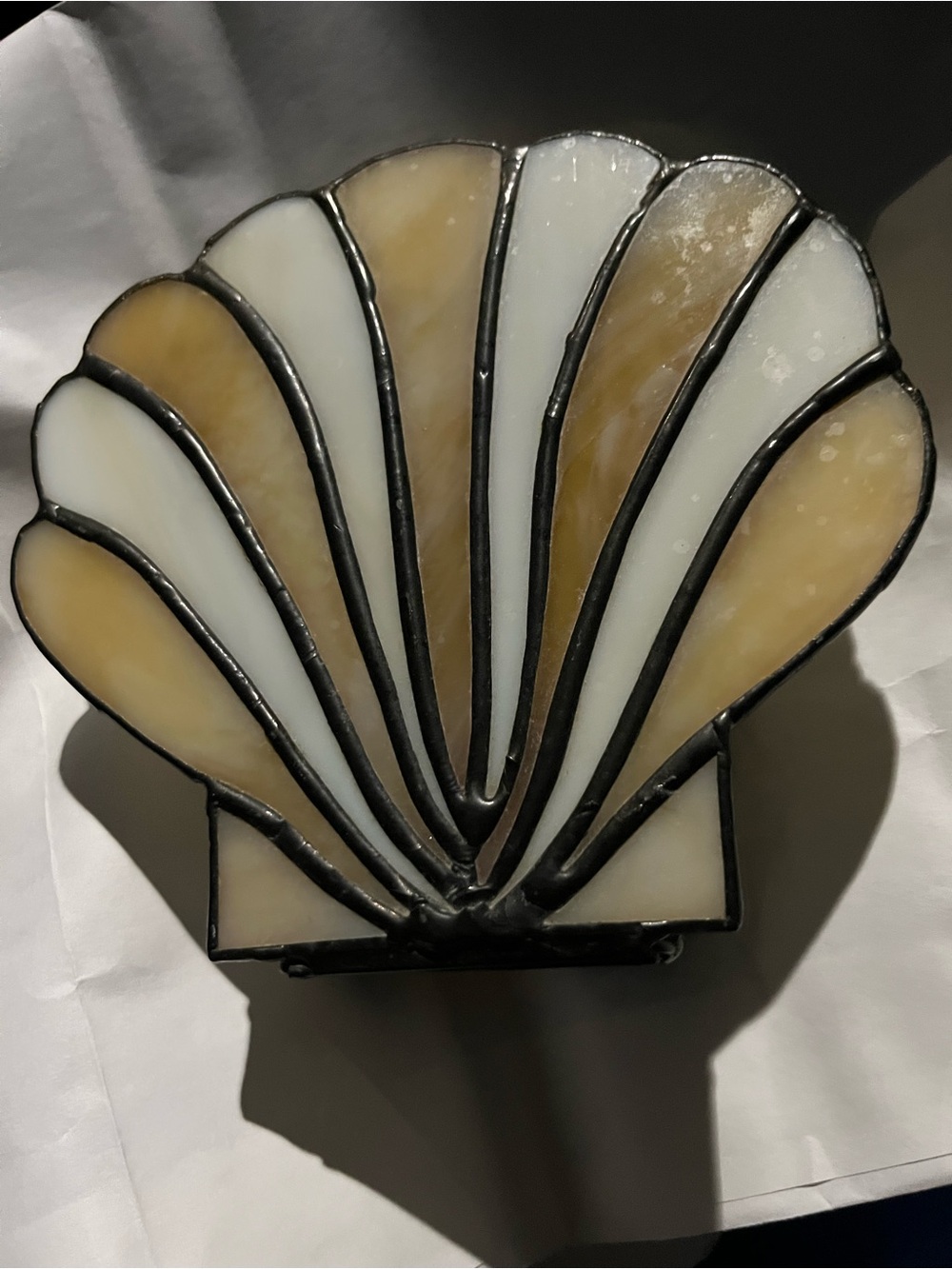 Stained Glass Accent Shell Box